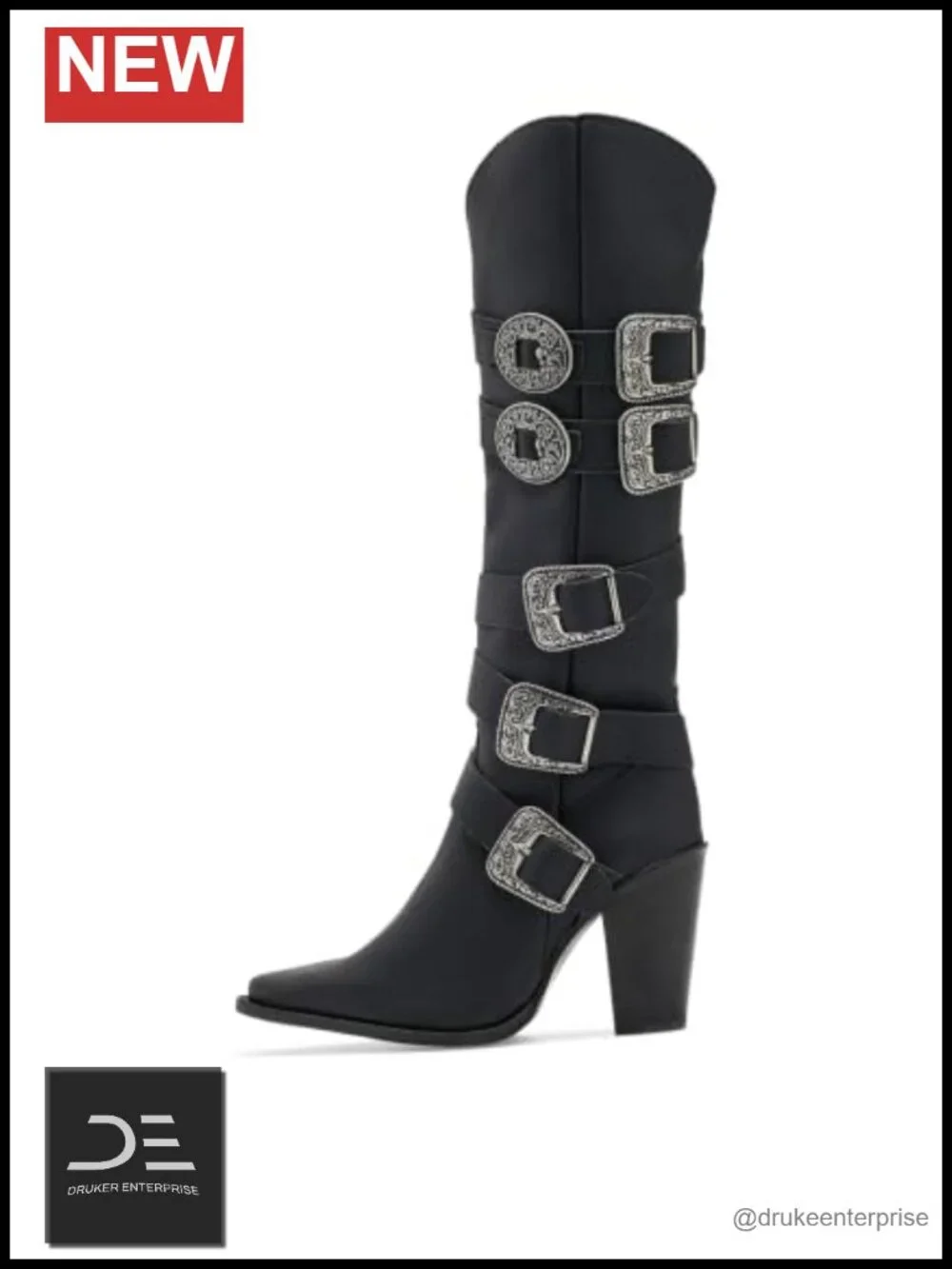 Over the Knee Boots Real Leather Equestrian Snip Toe Low Heel Pull On Half Zip